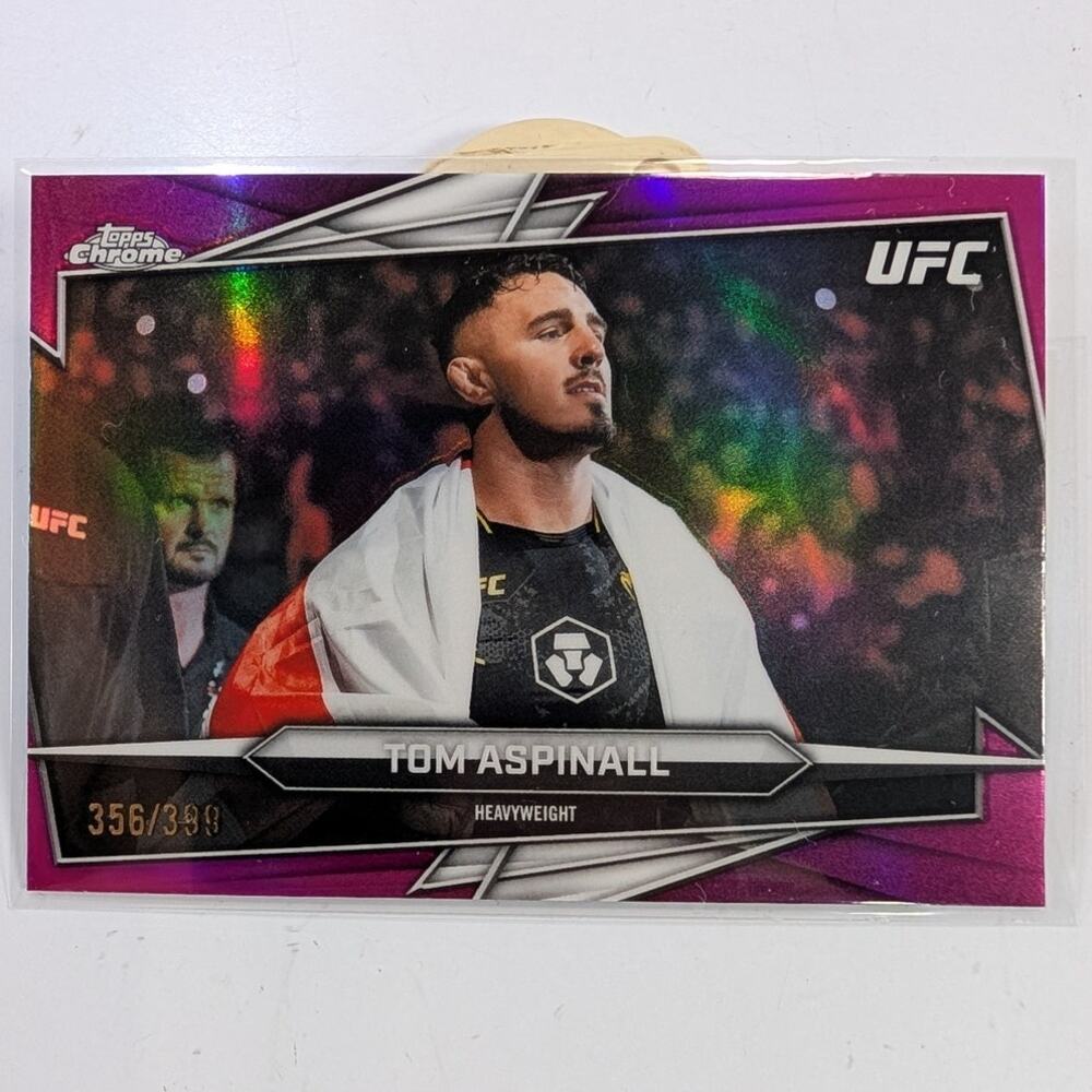 2026 Topps Chrome UFC Tom Aspinall #80 Magenta Refractor /399 Parallel